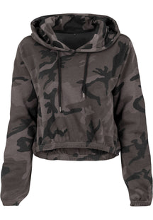 Ladies Camo Cropped Hoody - Dark Camo