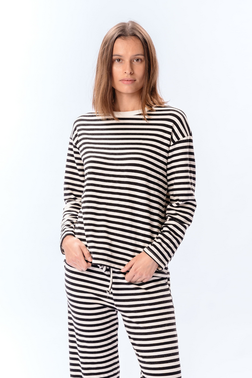 Stripped Pants - Sort
