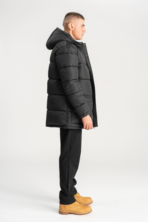 Long Puffer Jacket - Sort