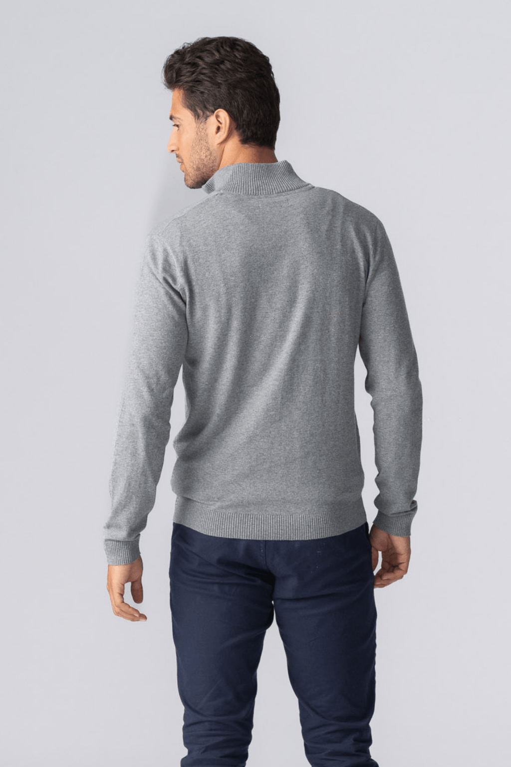 Pullover Half Zip - Grå Melange