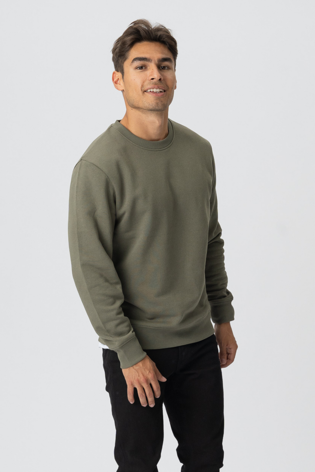 Sweatshirt Crewneck - Army Grøn