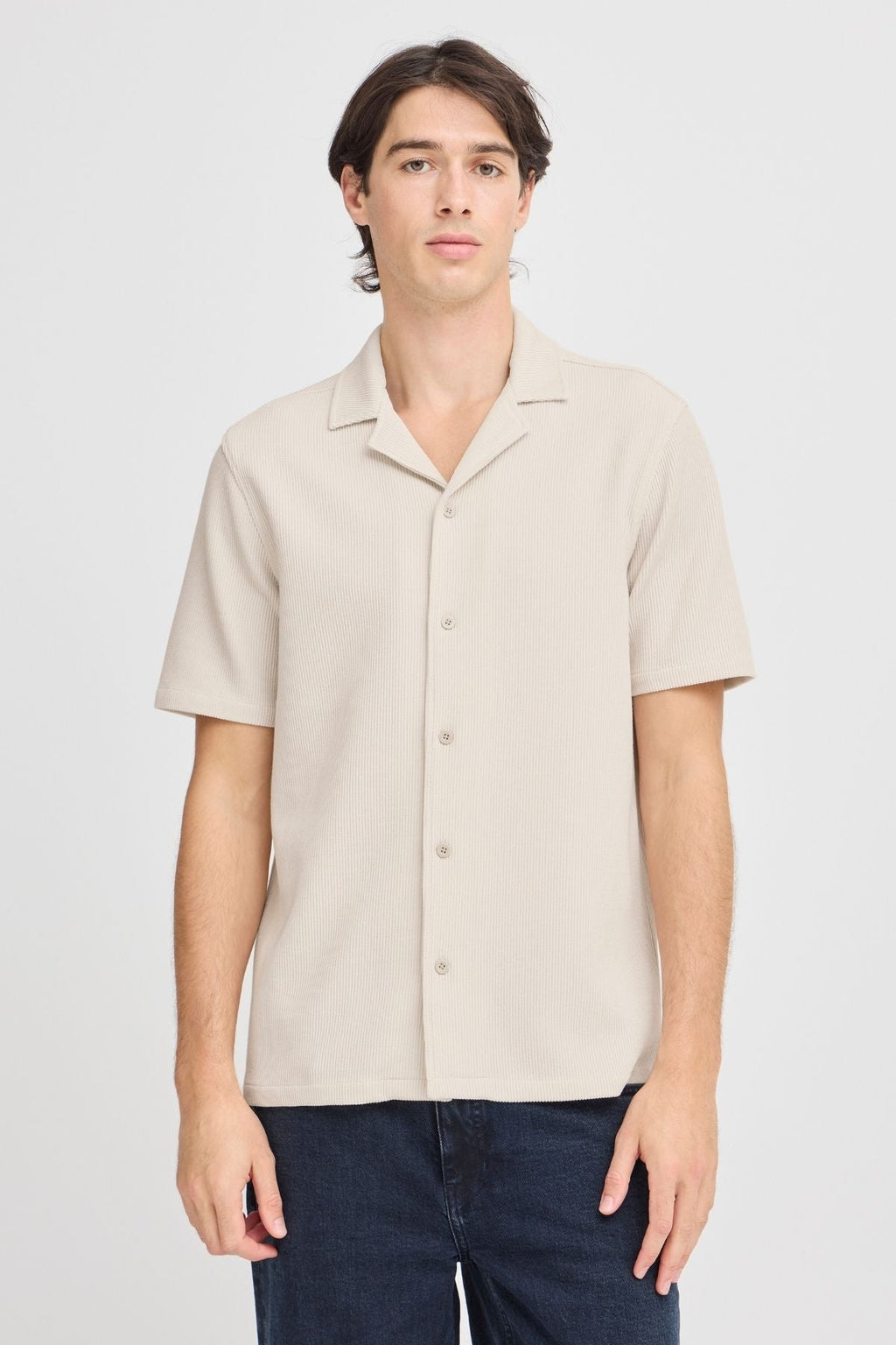Strikket Skjorte - Beige
