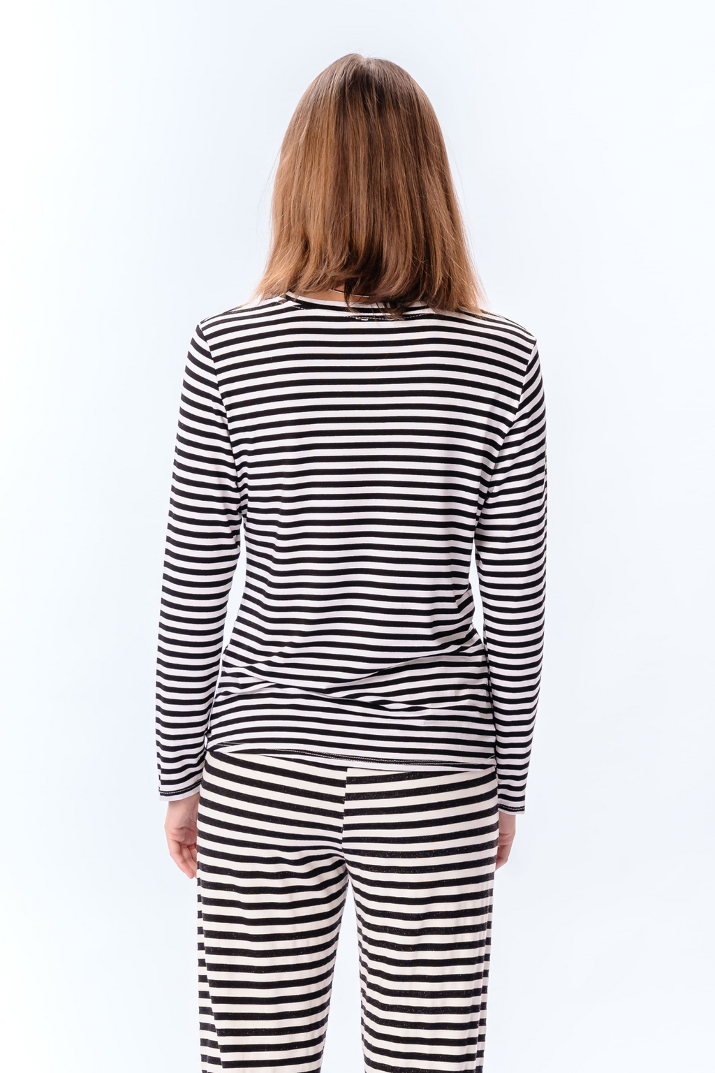 Strippet Langærmet Slim Fit - Sort