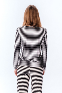 Strippet Langærmet Slim Fit - Sort