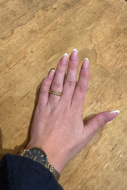 Woven Steel Open Ring - Sølv