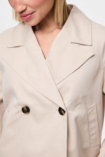 Scarlett Kort Trenchcoat - Sølvgrå