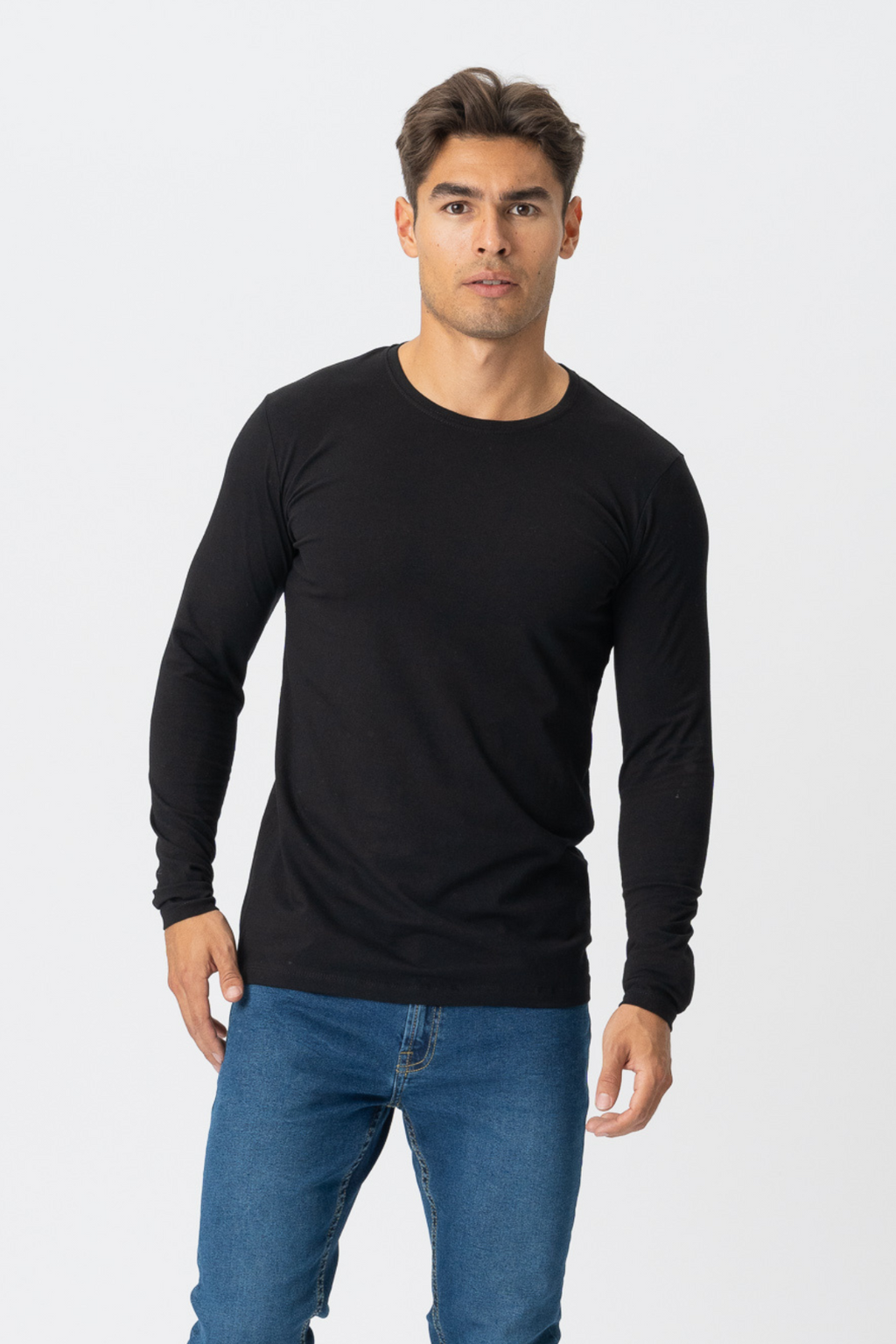 Langærmet Muscle T-shirt - Sort