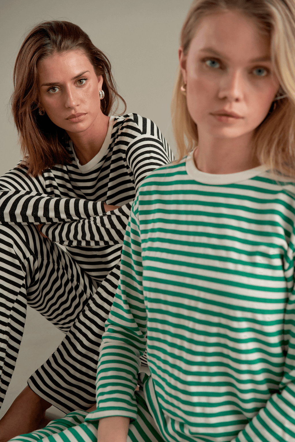 Strippet Langærmet Slim Fit - Sort