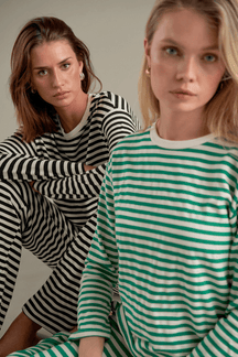 Strippet Langærmet Slim Fit - Sort