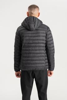 Hooded Light Puffer Jacket - Sort