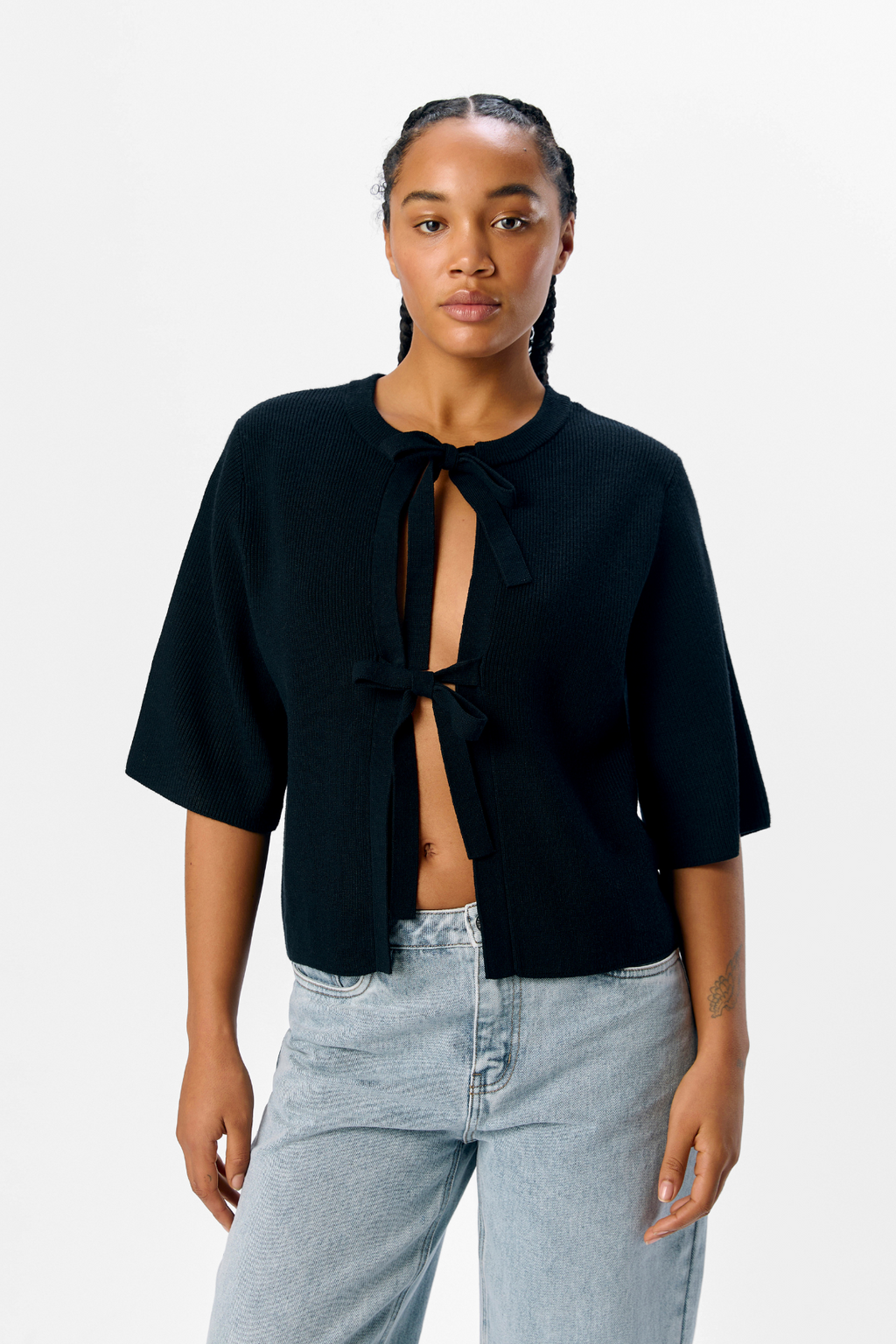 Julla Parvi 2/4 Strikcardigan - Sort