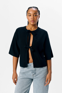Julla Parvi 2/4 Strikcardigan - Sort