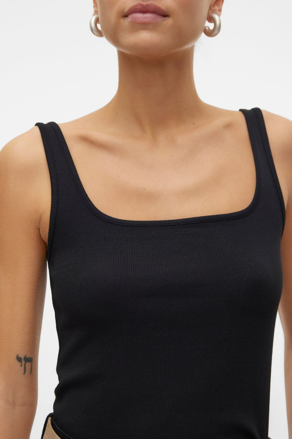 Chloe Kort Firkantet Top - Sort