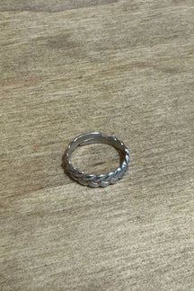 Woven Steel Open Ring - Sølv