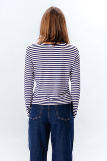 Striped Langærmet Slim Fit - Blå