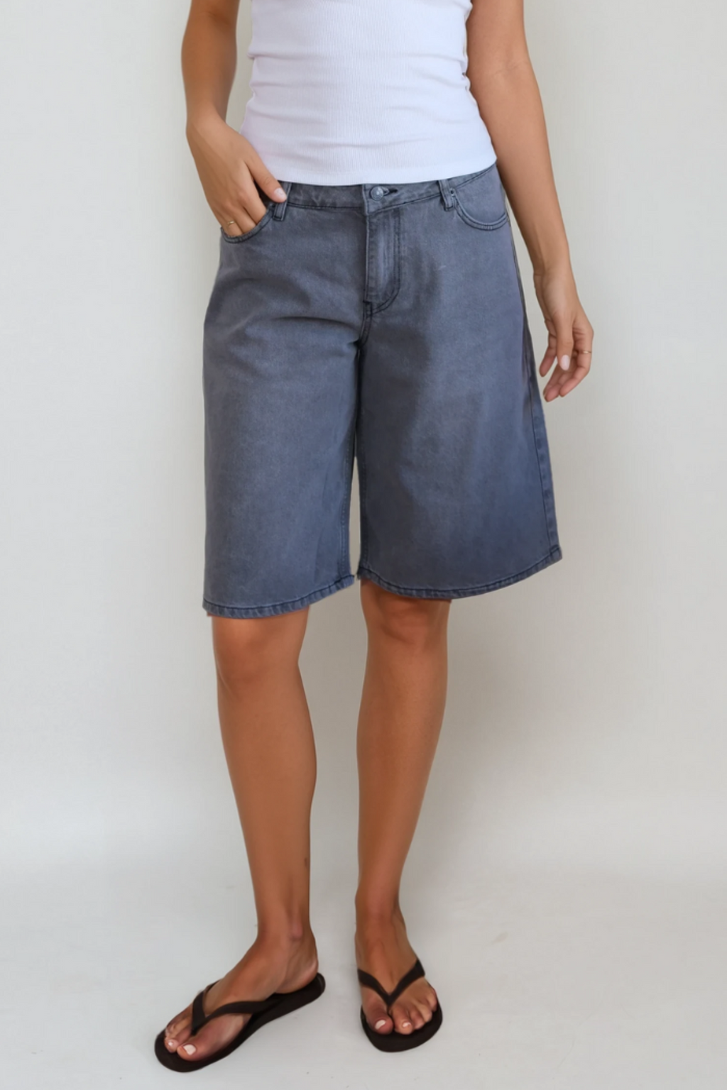 Denim Jorts - Grå Denim