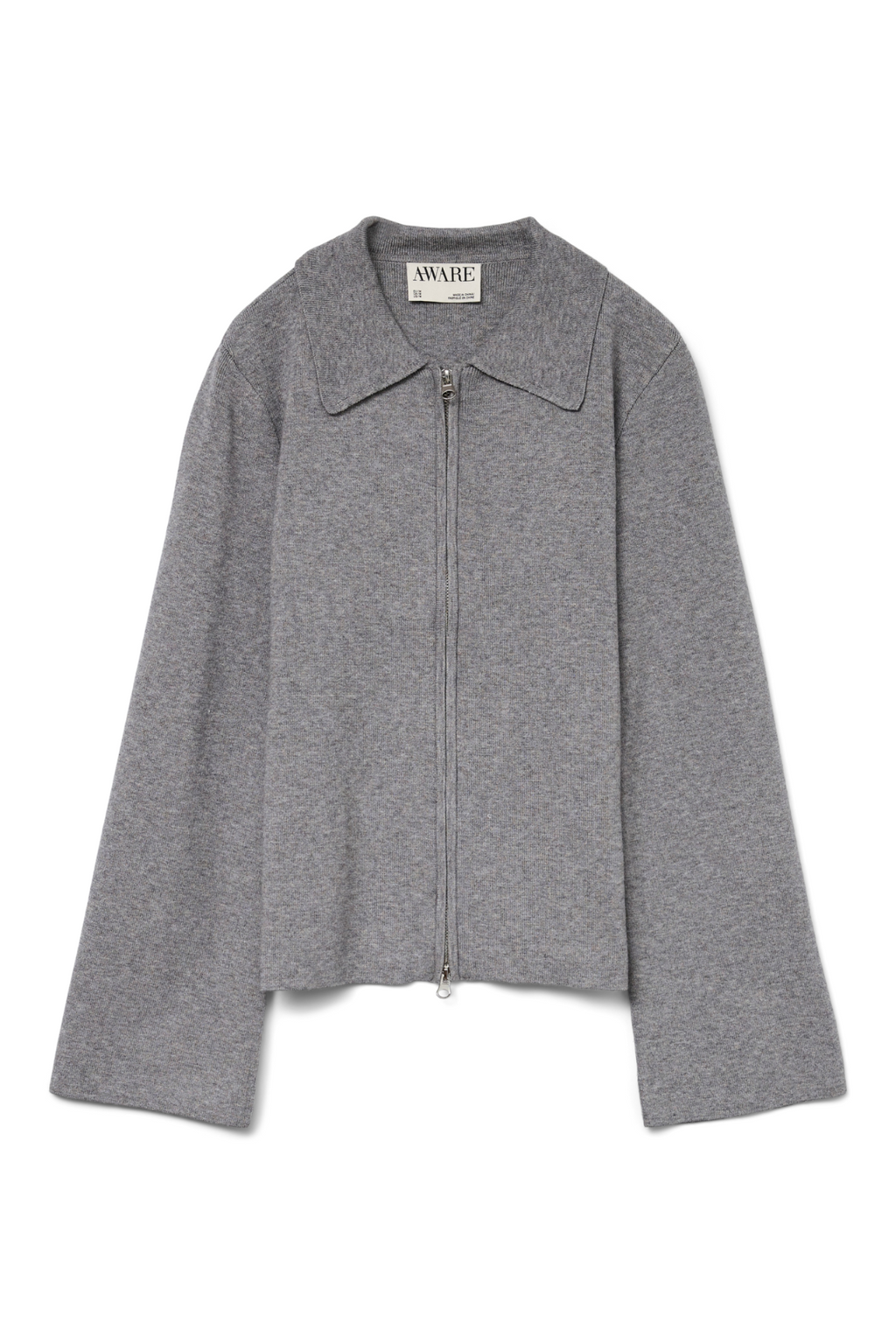 Hanna LS Knit Cardigan - Mellemgrå Melange