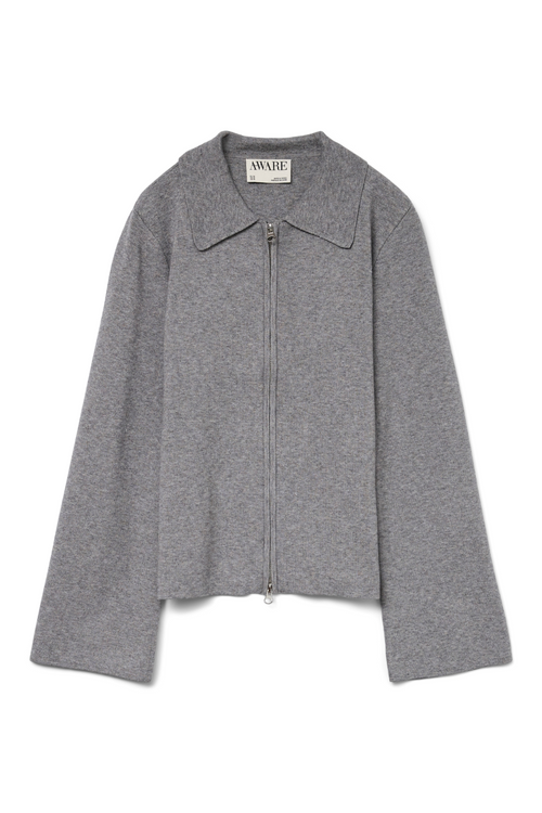 Hanna LS Knit Cardigan - Mellemgrå Melange