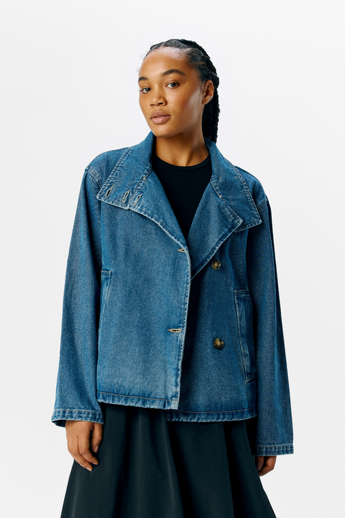 Tilla Gro L/S Denimjakke - Mellemblå Denim