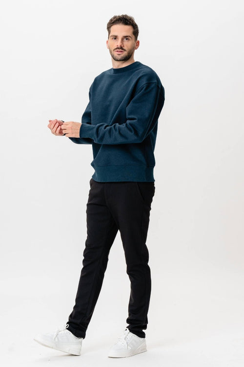 Heavy Crewneck - Meleret Marineblå