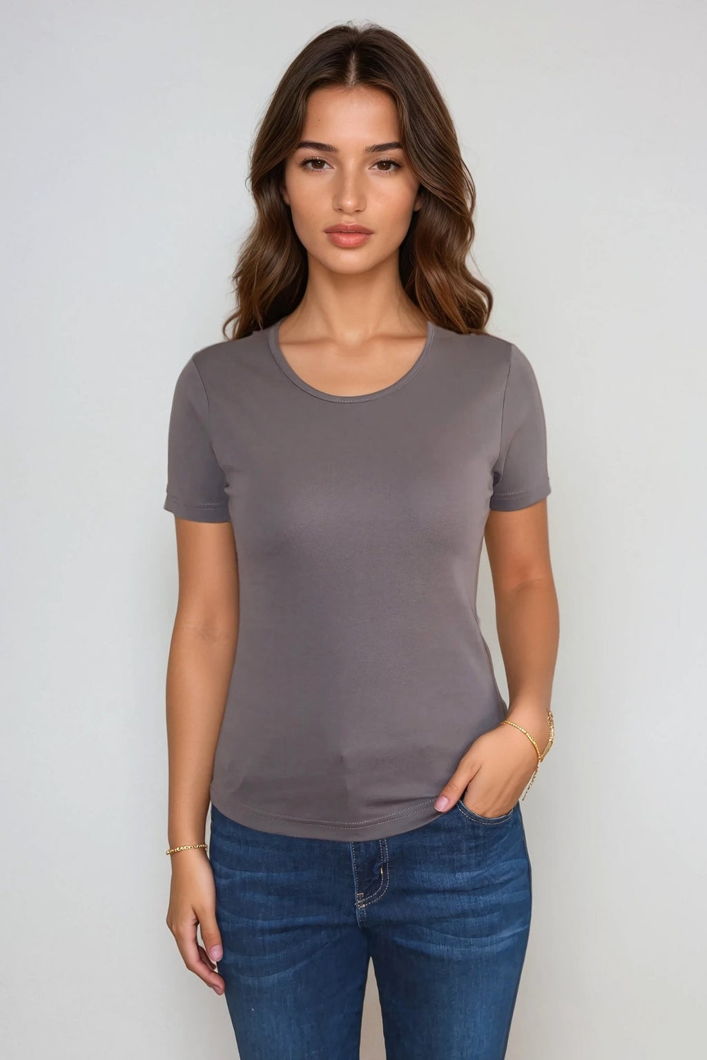 Basic Tight T-shirt - Grå