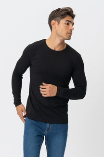 Langærmet Muscle T-shirt - Sort