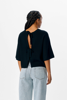 Julla Parvi 2/4 Strikcardigan - Sort