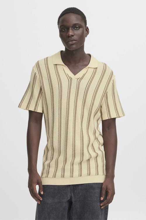 Stribet Pullover - Sand