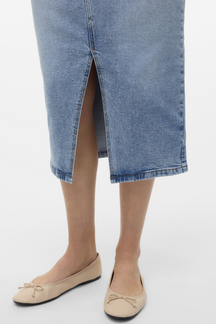 Natalie Midi Nederdel - Lys Blå Denim