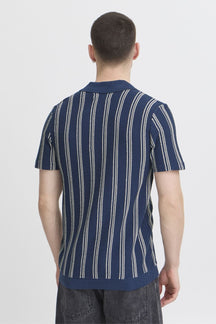 Stribet Pullover - Blå