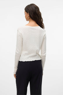 Isa O-Neck Cardigan - Sne Hvid