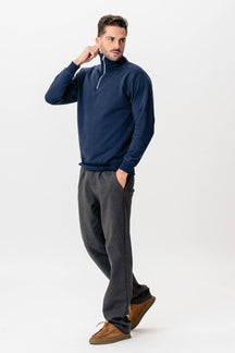 Sweatshirt Half Zip - Marineblå