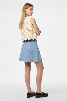 Abbi A-Formet Nederdel - Lys Blå Denim