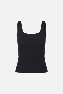 Chloe Kort Firkantet Top - Sort