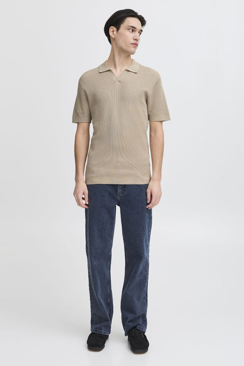 George Strikket Polo - Beige