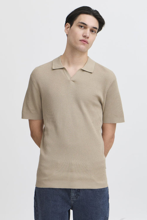 George Strikket Polo - Beige