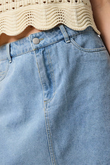 Abbi A-Formet Nederdel - Lys Blå Denim