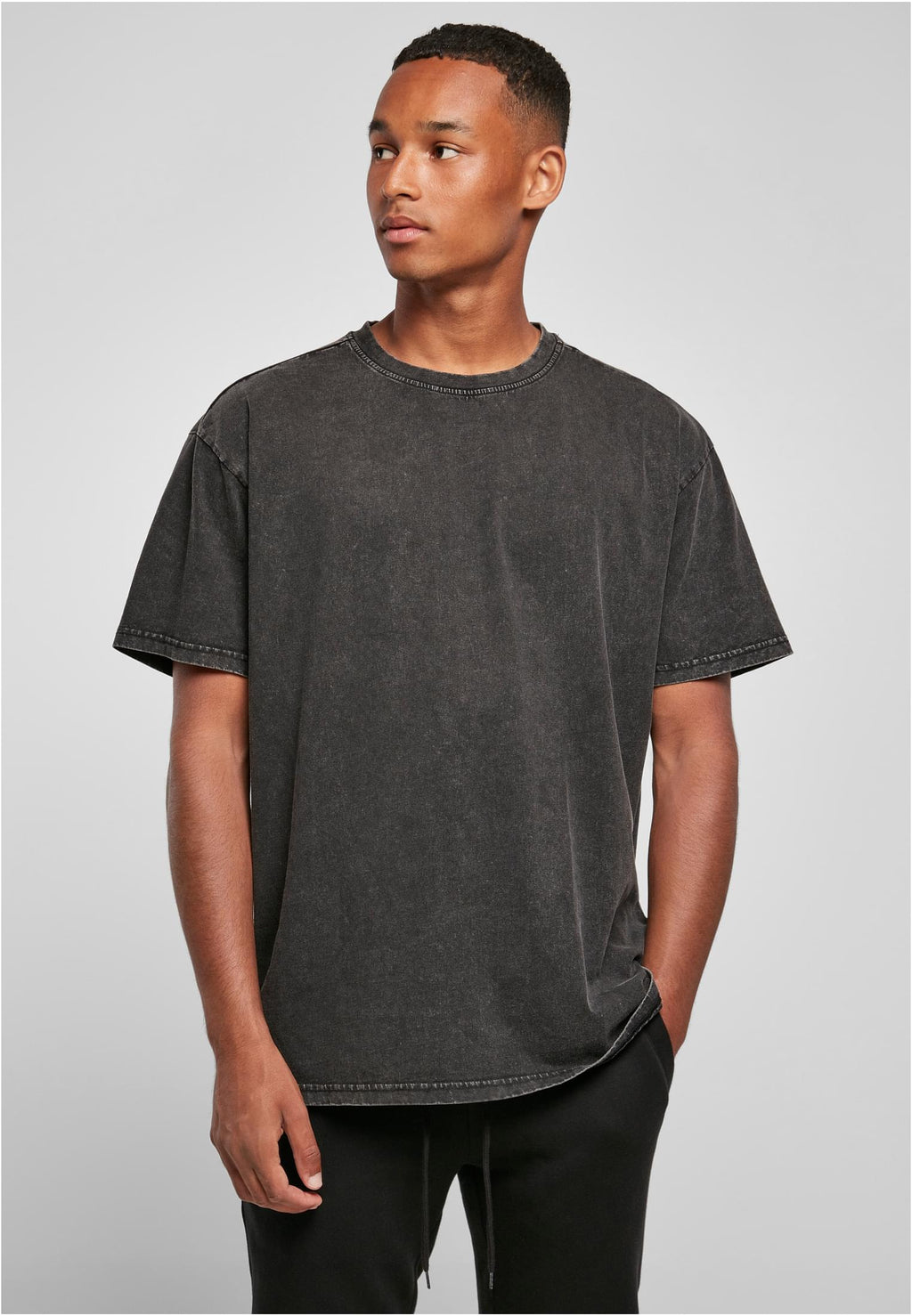 Acid Washed Heavy Oversize Tee - Black