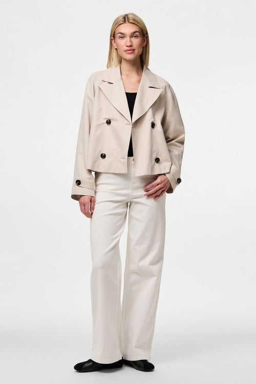 Scarlett Kort Trenchcoat - Sølvgrå