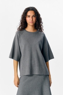 Reynard 2/4 Strik Pullover - Mellemgrå Melange