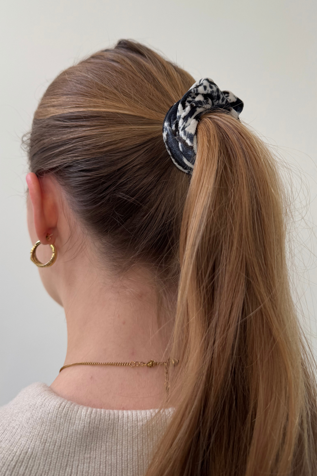 Leopard Scrunchie - Blå