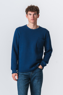 Pocket Sweatshirt Regular Fit - Marineblå