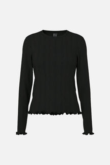 Marie O-Neck Poin Top - Sort
