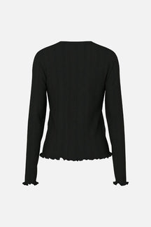 Marie O-Neck Poin Top - Sort