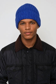 Ribbed Beanie - Blue