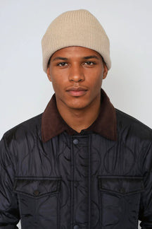 Strikket beanie - Beige