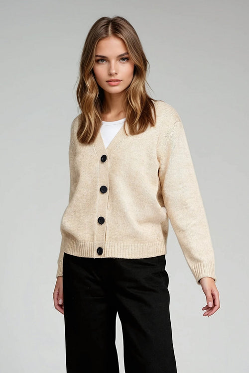 Strikket Cardigan - Beige