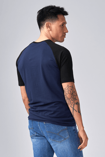 Basic raglan T-shirt - Sort-Navy