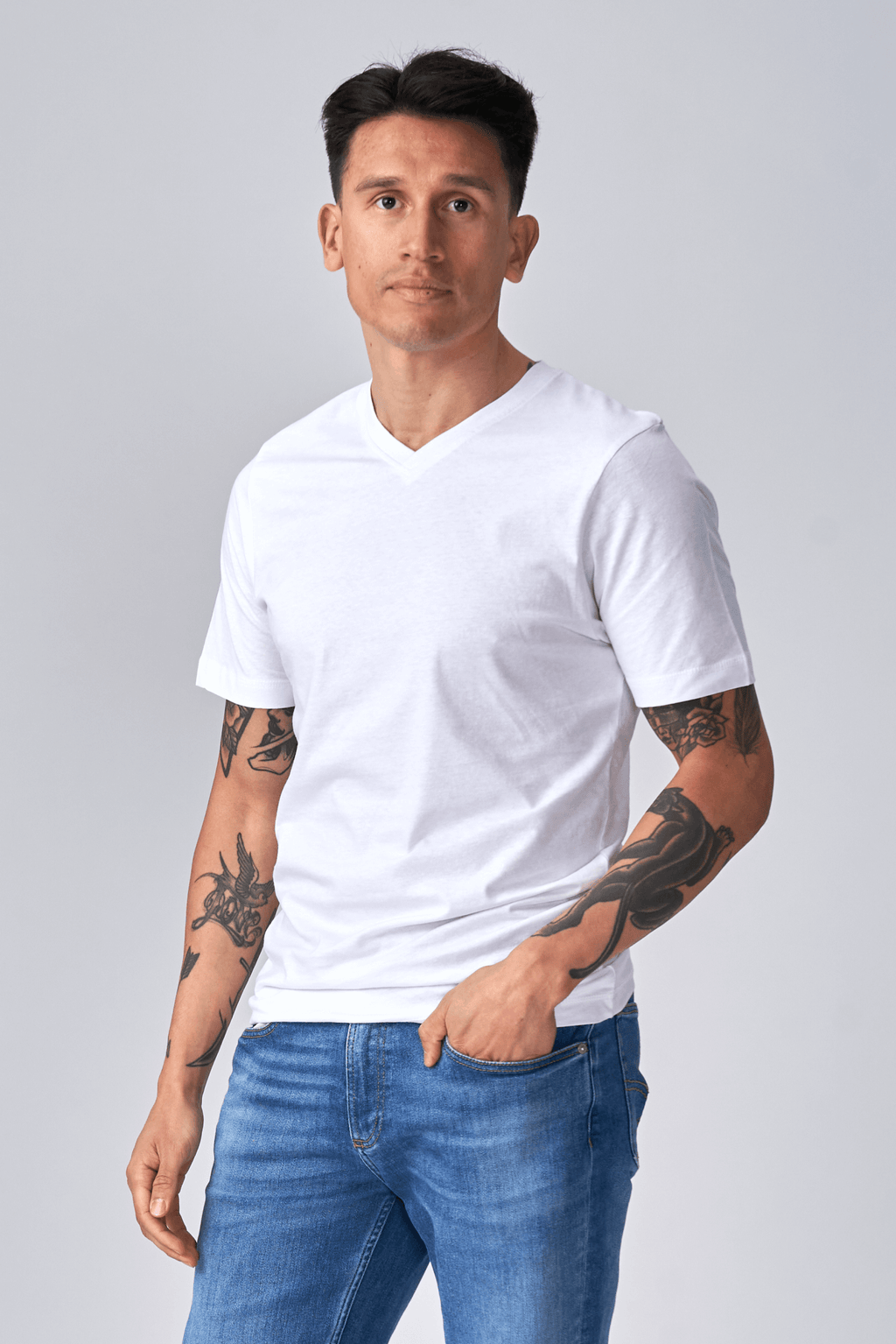 Basic Vneck t-shirt  - Hvid