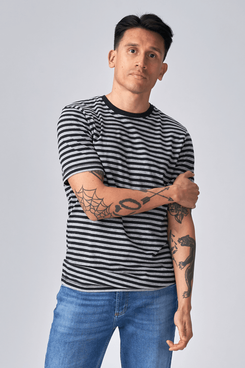 Nørregade Stripe - Meleret Sort-Grå